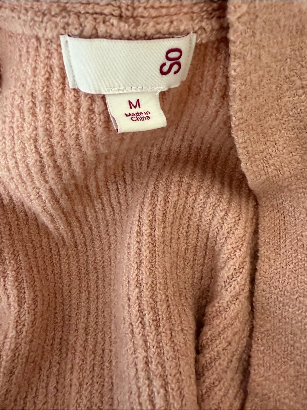 SO Blush Pink Ribbed Button-Front Cardigan - Picture 2 of 2